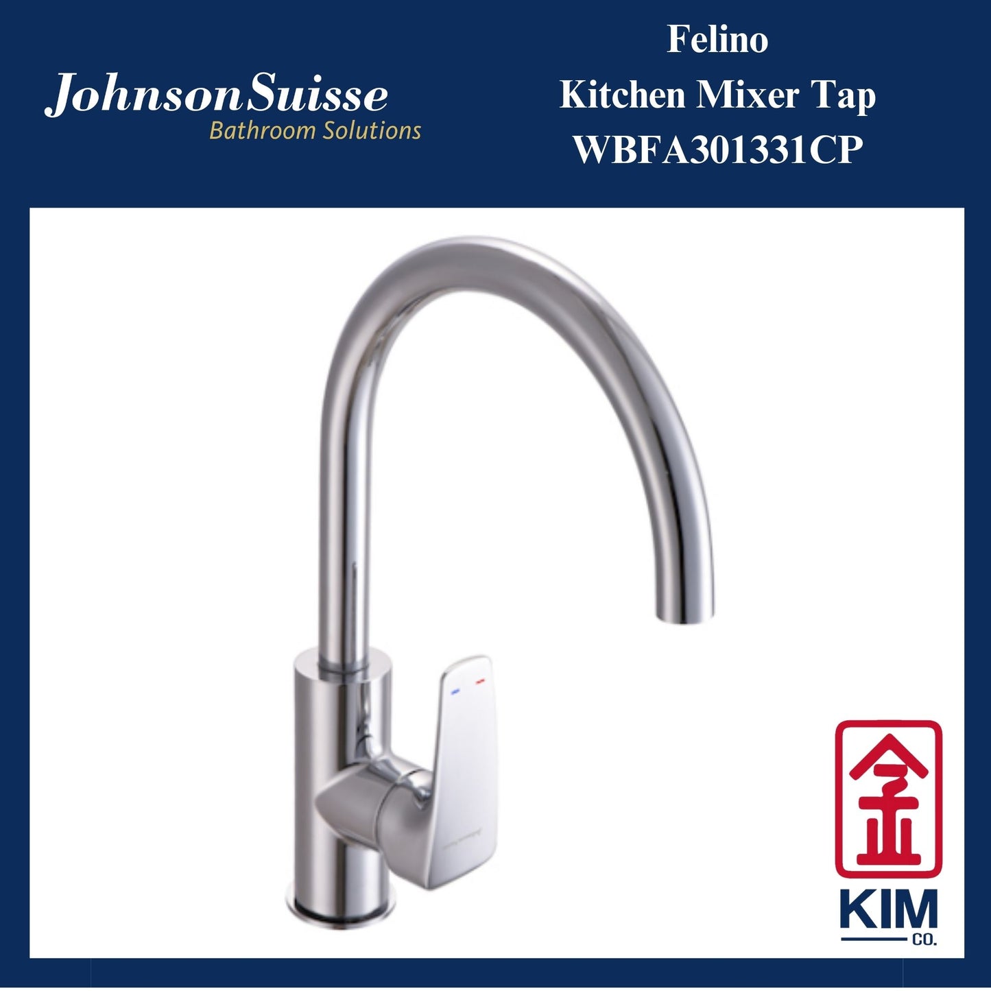 Johnson Suisse Felino Deck Mounted Kitchen Sink Mixer Tap (WBFA301331CP)