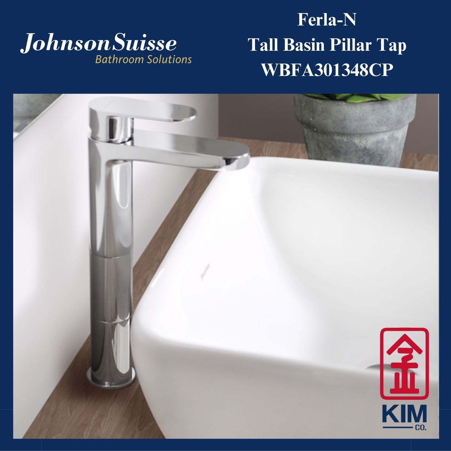 Johnson Suisse Ferla-N Tall Basin Pillar Tap ( WBFA301348CP)