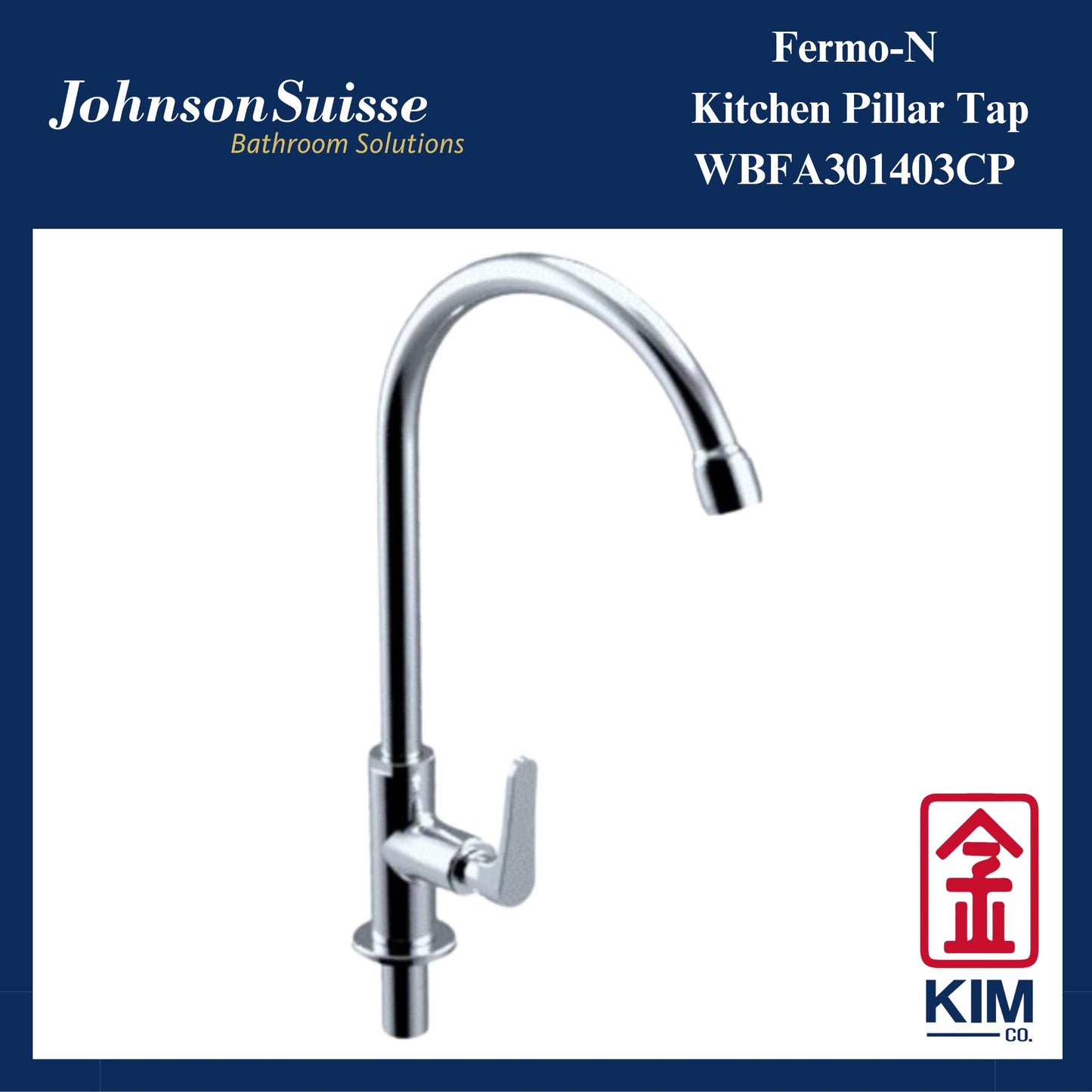 Johnson Suisse Fermo-N Deck Mounted Kitchen Sink Tap (WBFA301403CP)