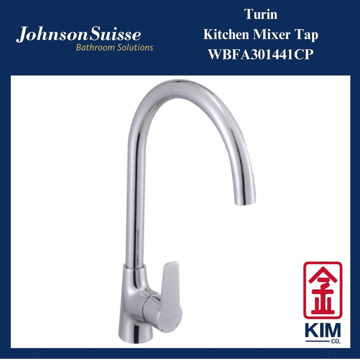 Johnson Suisse Turin Deck Mounted Kitchen Sink Mixer Tap (WBFA301441CP)