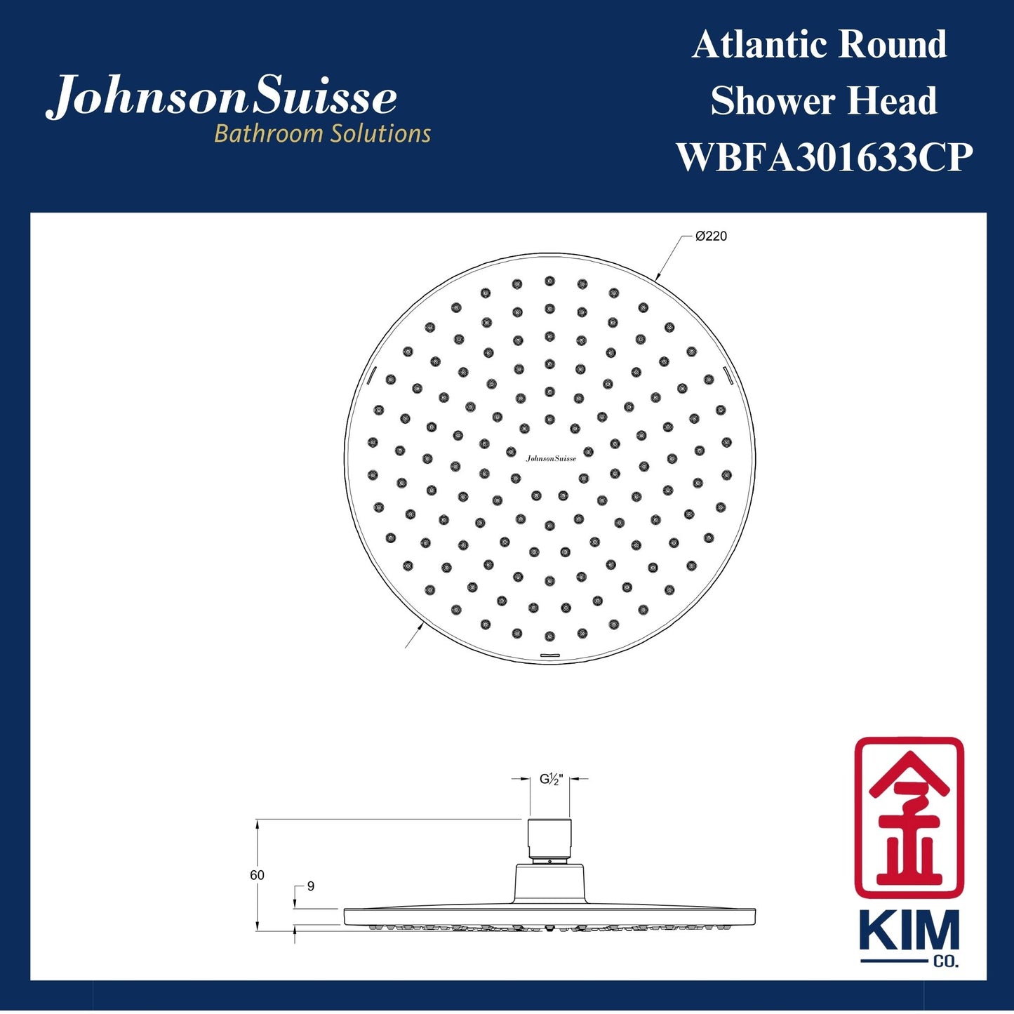 Johnson Suisse Atlantic Shower Head (WBFA301633CP)