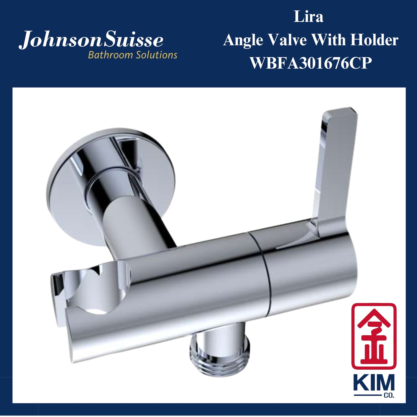 Johnson Suisse Lira Angle Valve With Holder (WBFA301676CP)