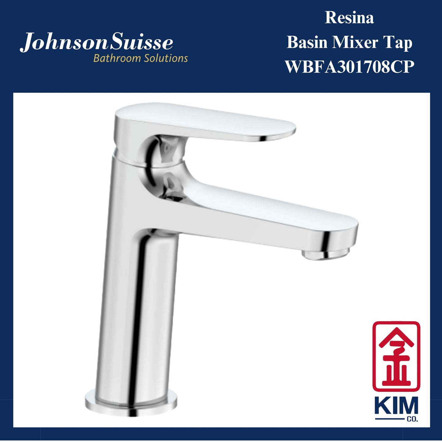 Johnson Suisse Resina Basin Mixer Cw Pop Up Waste (WBFA301708CP)