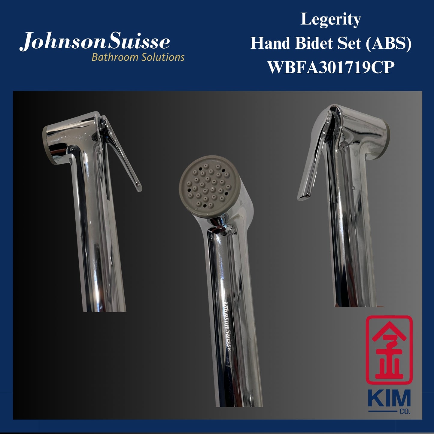 Johnson Suisse Legerity ABS Hand Bidet Cw 1.2m Bidet Hose & Wall Bracket (WBFA301719CP)