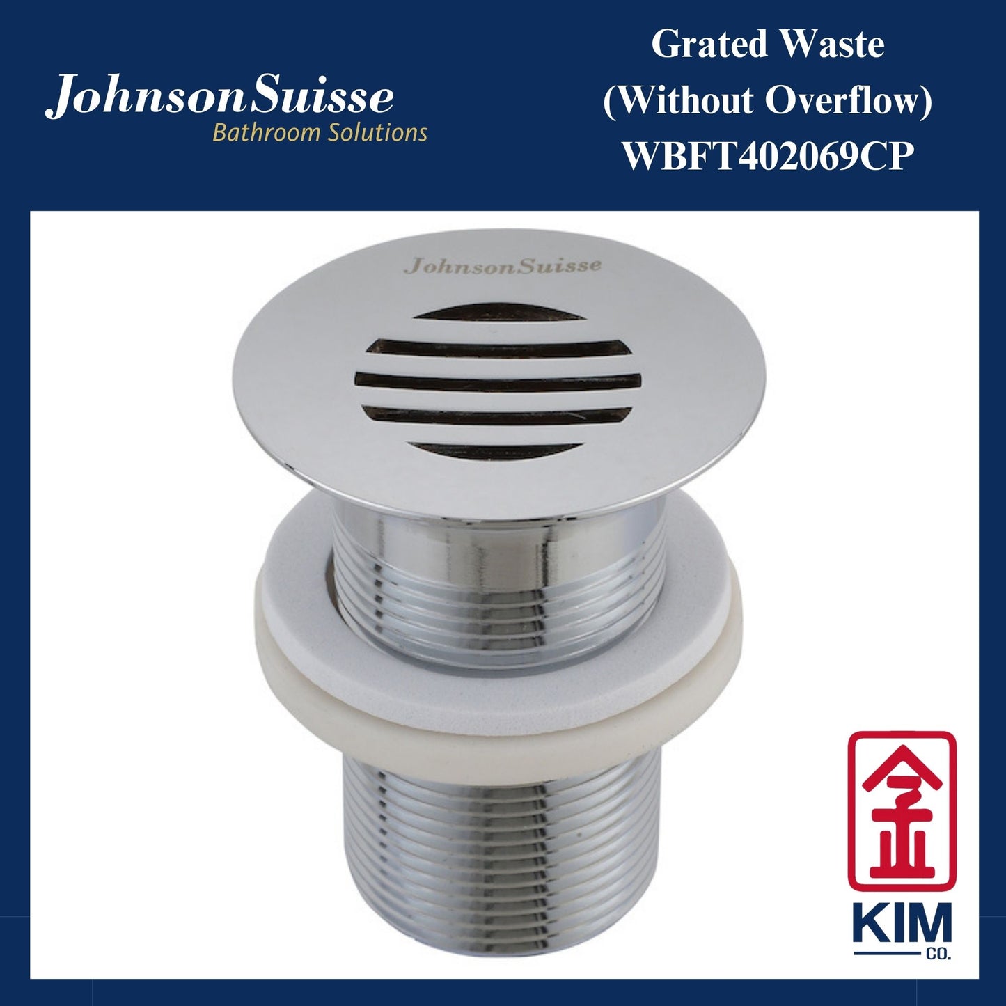 Johnson Suisse Basin Grated Waste Outlet Without Overflow (WBFT402069CP)