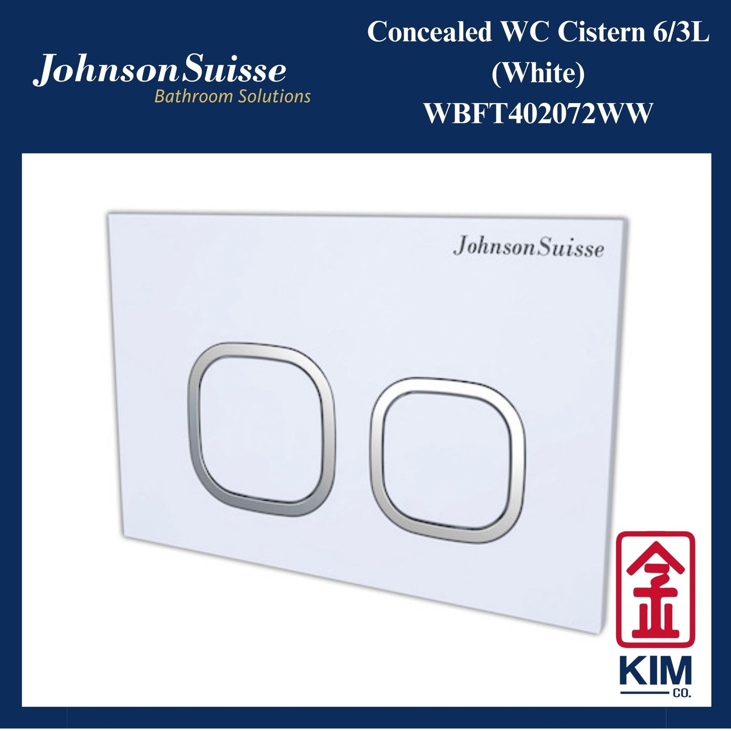 Johnson Suisse 6/3L Concealed Cistern (White) (WBFT402072WW)