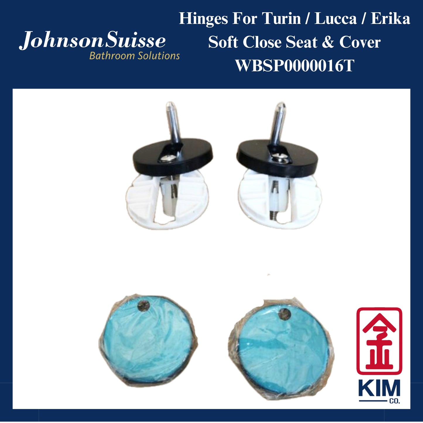 Johnson Suisse Hinges For Turin/Lucca/Erika Soft Close Seat & Cover (WBSP0000016T)