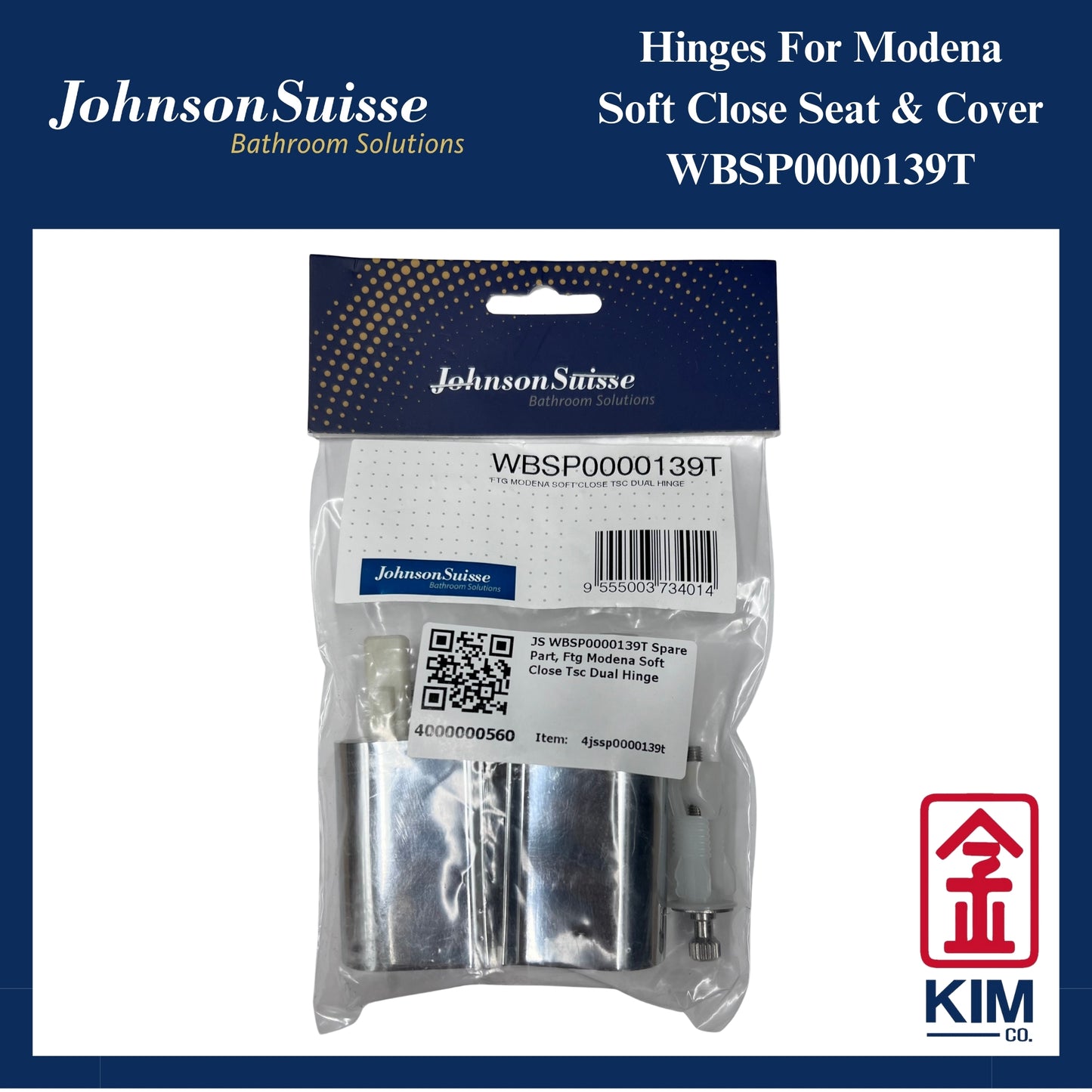 Johnson Suisse Hinges For Modena Soft Close Seat & Cover (WBSP0000139T)