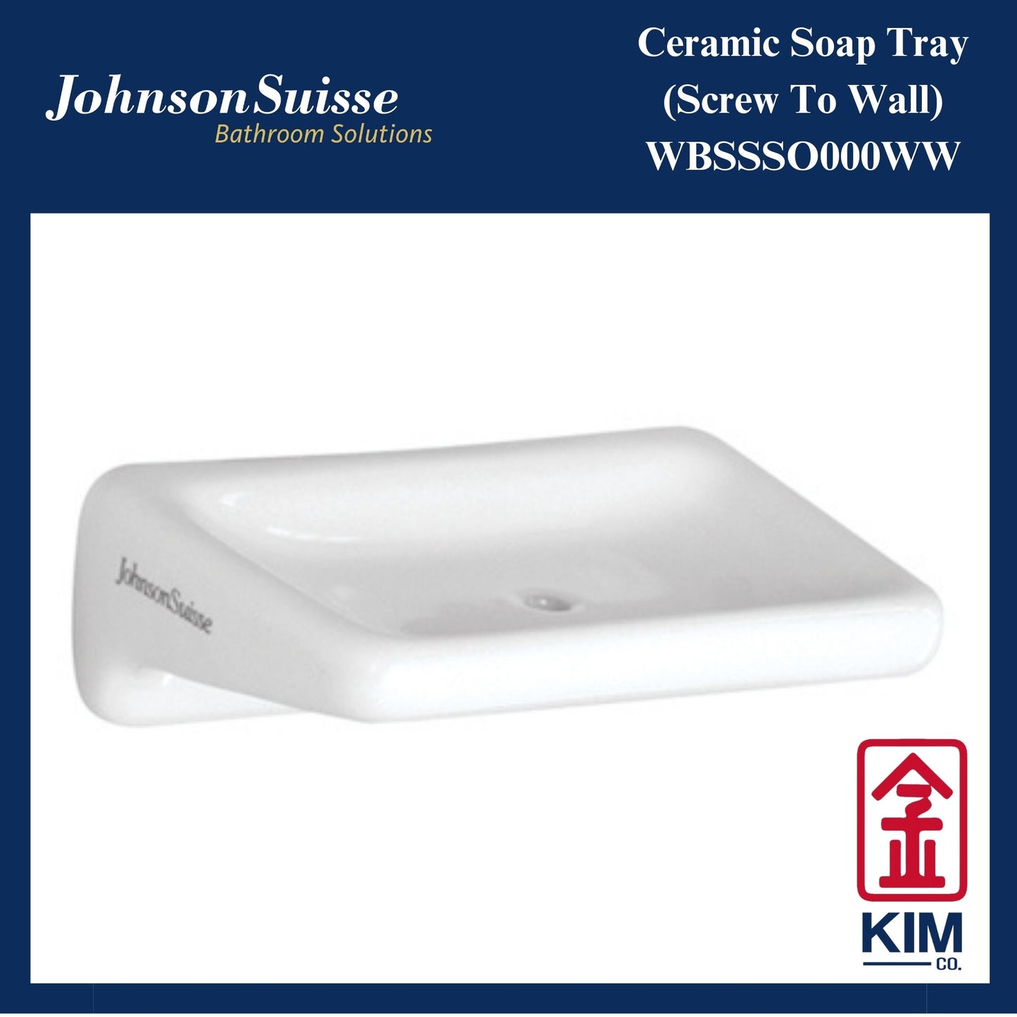 Johnson Suisse Ceramic Screw To Wall Soap Dish (WBSSSO000WW)