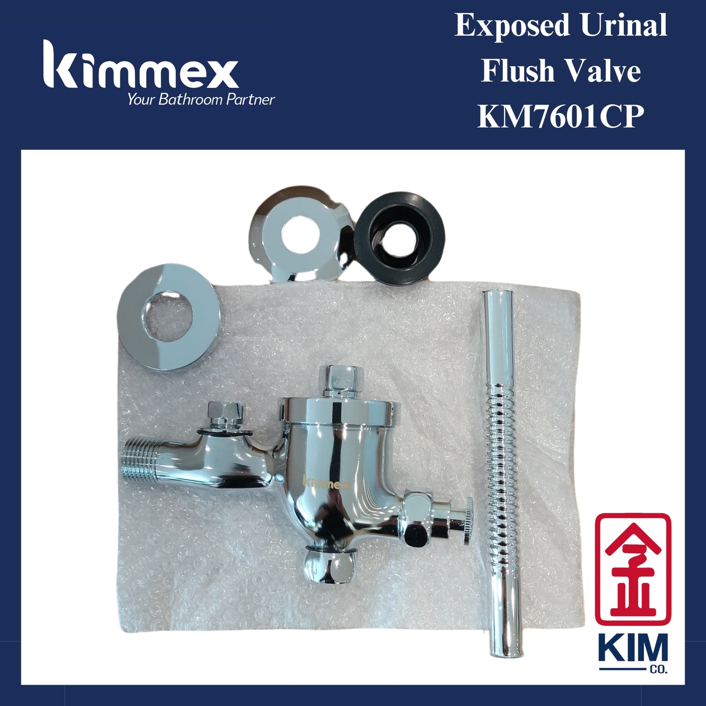 kimmex Exposed Urinal Flush Valve Cw Straight Pipe (KM7601CP)