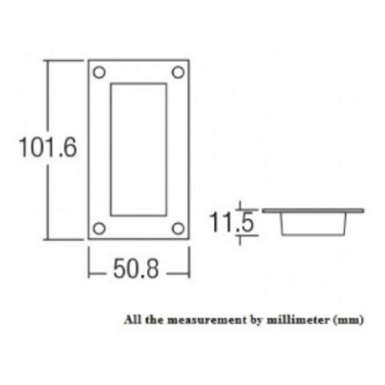 (Clearance) 4" X 2" Stainless Steel Door Flush Recessed Pull (2Pcs Per Pack) (WITHOUT SCREW)