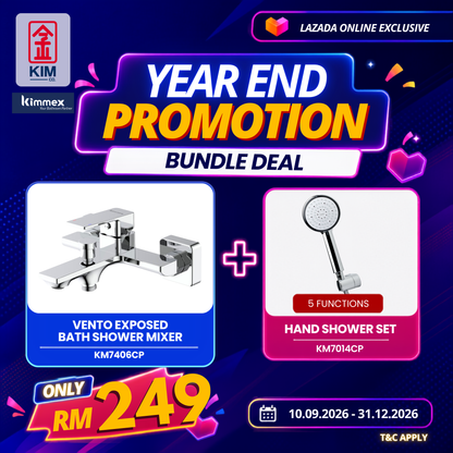 🔥𝐘𝐄𝐀𝐑 𝐄𝐍𝐃 𝐒𝐀𝐋𝐄𝐒🔥- kimmex Vento Exposed Bath Shower & Hand Shower Set