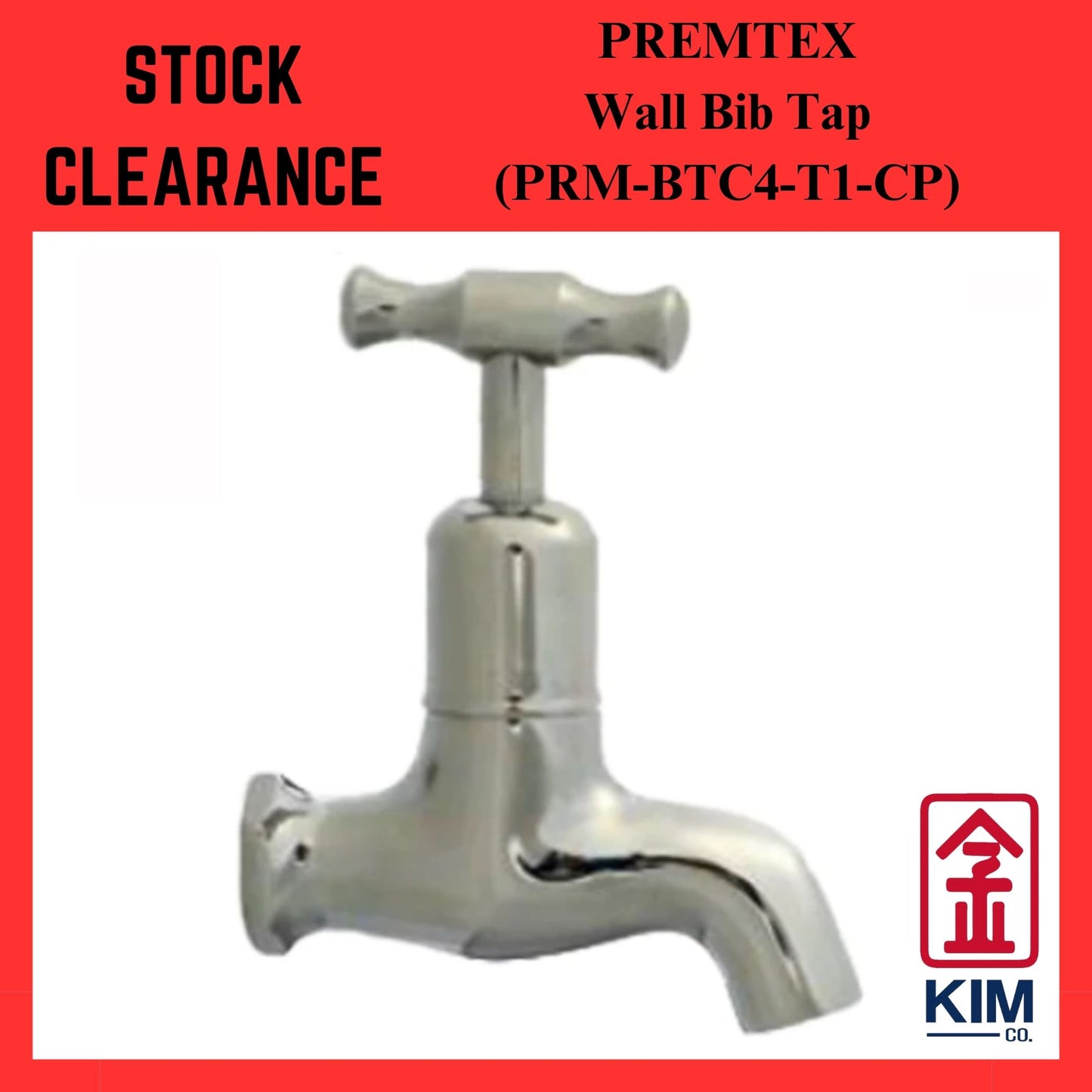 ( Stock Clearance ) Premtex Wall Bib Tap (PRM-BTC4-T1-CP)
