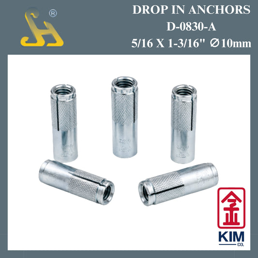 Sin Harp Drop In Anchors D-0830-A 5/16" x 1-3/16" ∅ 10mm