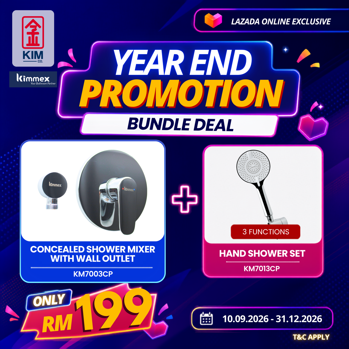 🔥𝐘𝐄𝐀𝐑 𝐄𝐍𝐃 𝐒𝐀𝐋𝐄𝐒🔥- kimmex Concealed Shower With Wall Outlet & Hand Shower Set