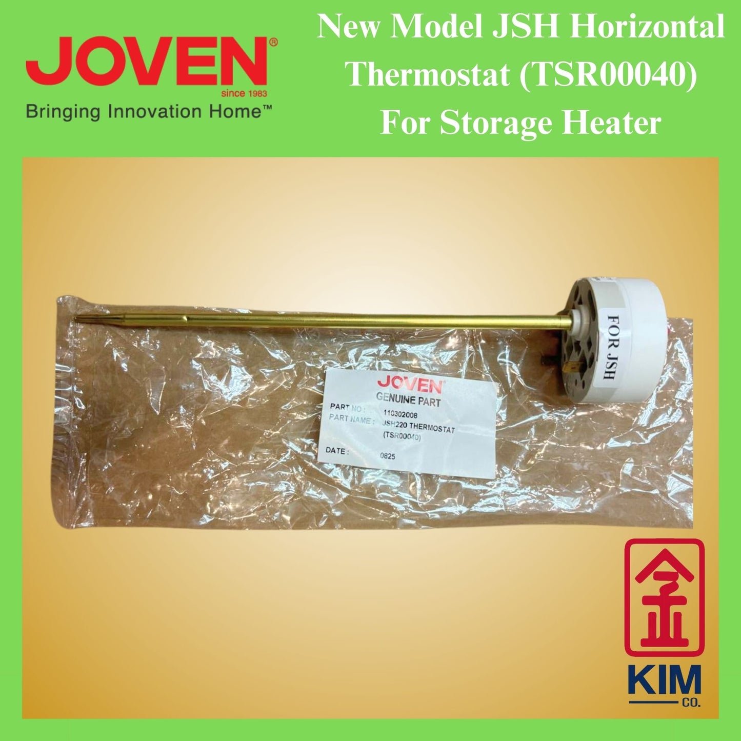 Joven Genuine Part JSH220 Thermostat (TSR00040) For Horizontal Storage Water Heater