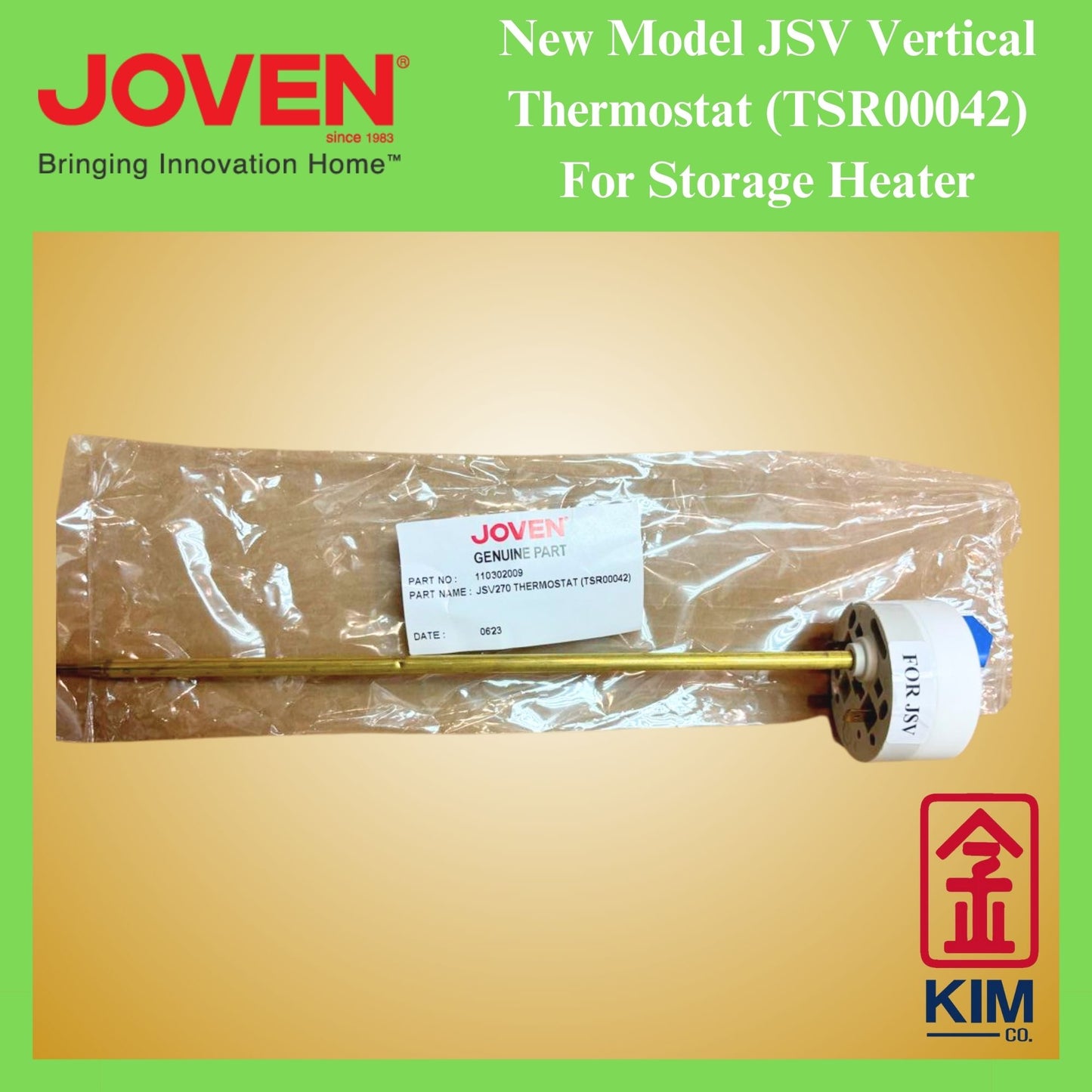 Joven Genuine Part JSV270 Thermostat (TSR00042) For Vertical Storage Water Heater