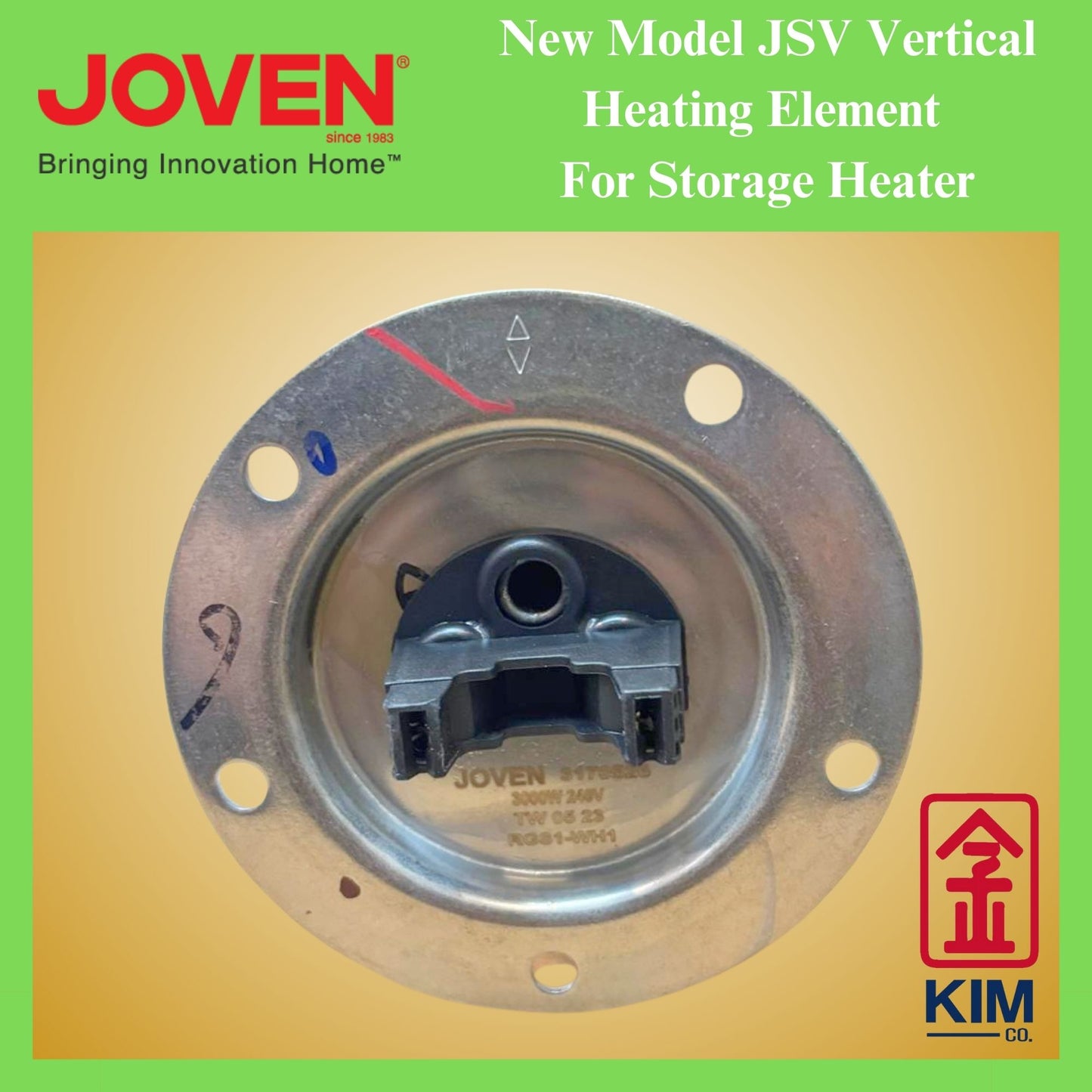 Joven Genuine Part New Model JSV Heating Element For Vertical Water Storage Heater (S/Steel)