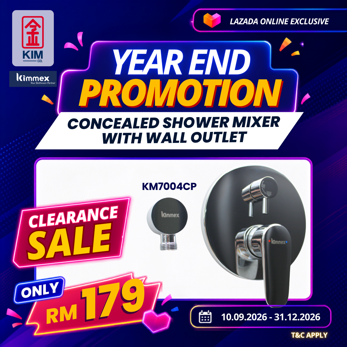 🔥𝐘𝐄𝐀𝐑 𝐄𝐍𝐃 𝐒𝐀𝐋𝐄𝐒🔥- kimmex Concealed Bath Shower With Wall Outlet