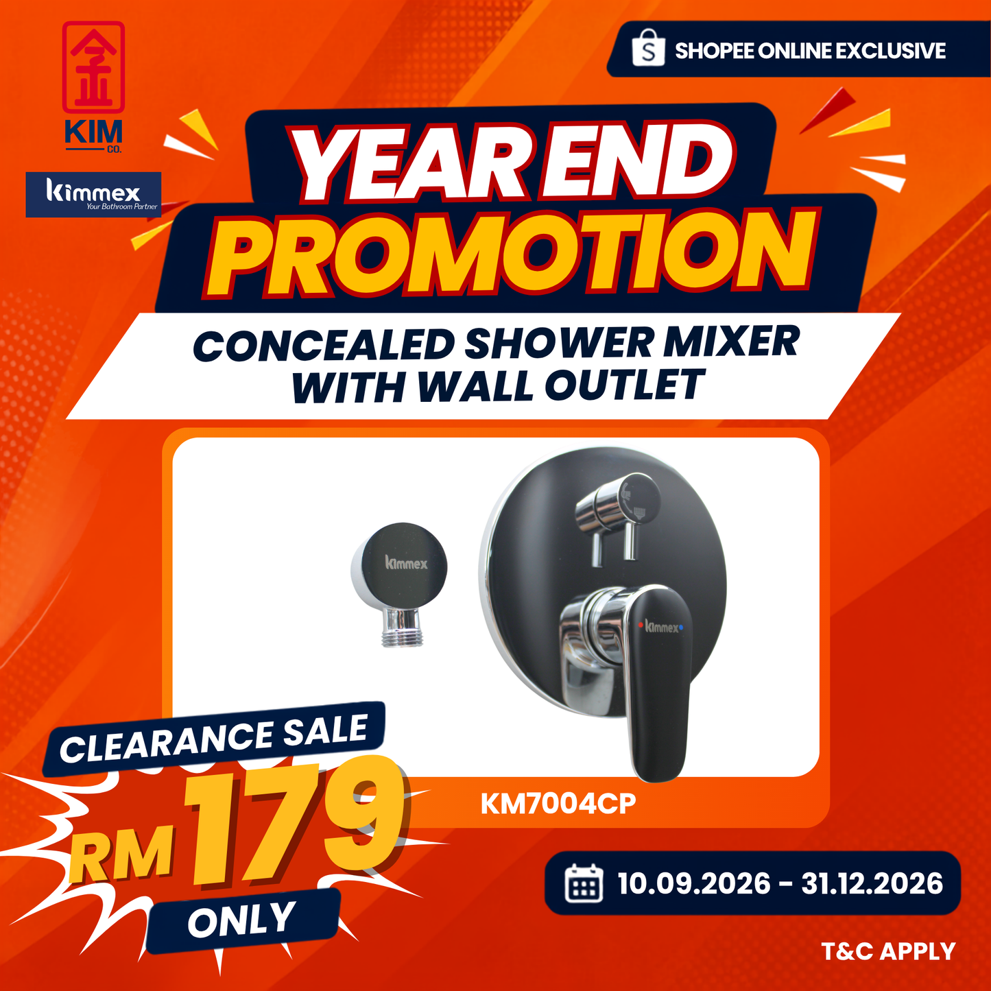🔥𝐘𝐄𝐀𝐑 𝐄𝐍𝐃 𝐒𝐀𝐋𝐄𝐒🔥- kimmex Concealed Bath Shower With Wall Outlet