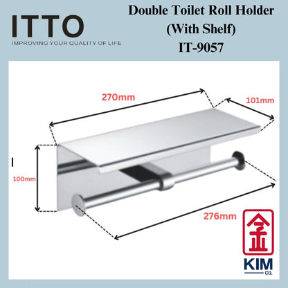 Itto Stainless Steel 304 Chrome Toilet Roll Holder With Shelf (IT-9057)