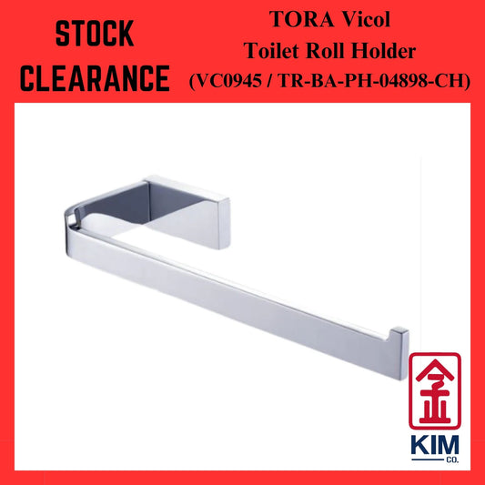 (Stock Clearance) Tora Vicol Brass Chrome Toilet Roll Holder Without Lid (VC0945 / TR-BA-PH-04898-CH)