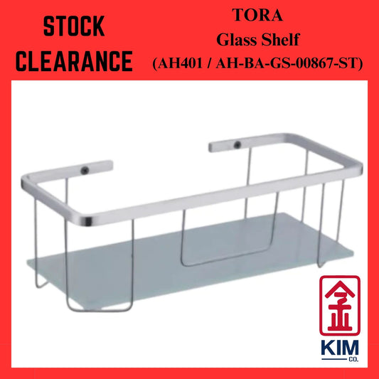 ( Stock Clearance ) Tora Stainless Steel 304 Anthill Glass Shelf (400mm) (AH401 / AH-BA-GS-00867-ST)