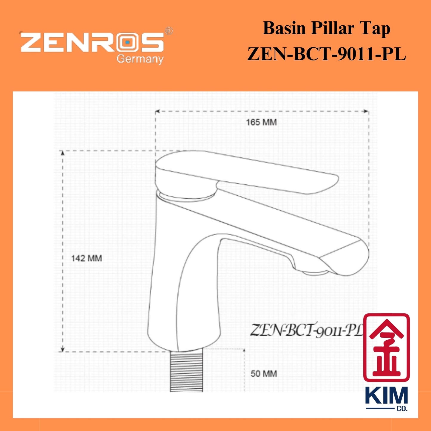 Zenros Basin Pillar Tap (ZEN-BCT-9011-PL)