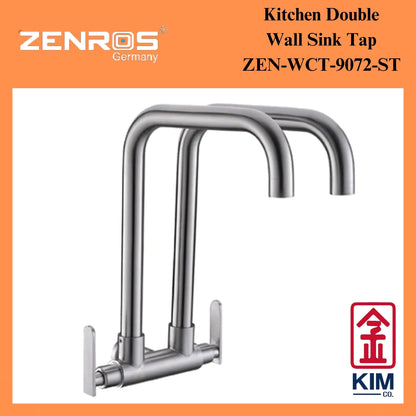 Zenros Wall Mounted Double Kitchen Sink Tap (ZEN-WCT-9072-ST)