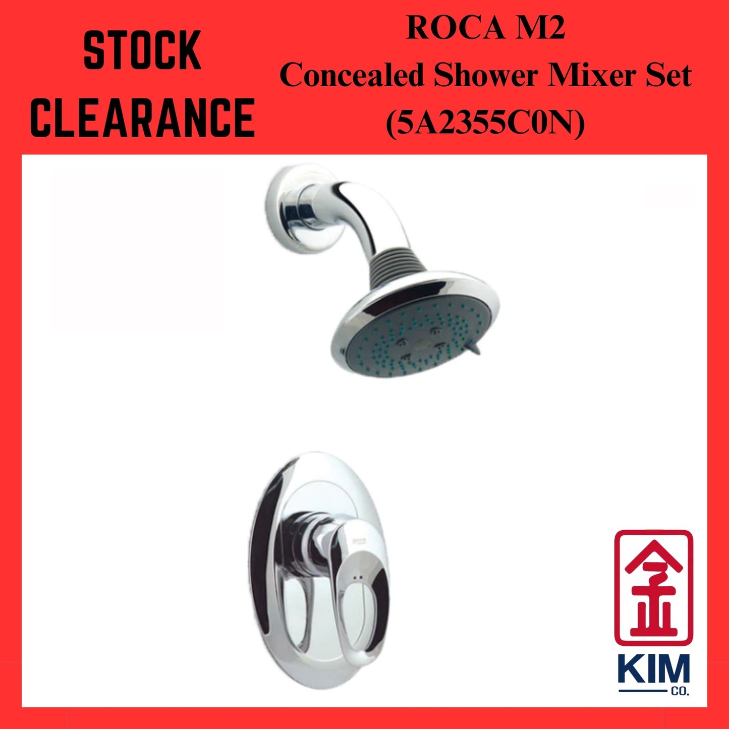 ( Stock Clearance ) Roca M2 Concealed Shower Mixer With Shower Arm & Head Set (5A2355C0N)