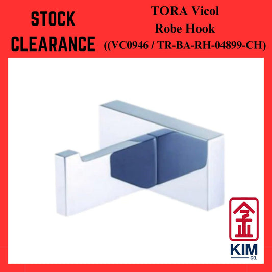（ Stock Clearance ) Tora Vicol Brass Chrome Robe Hook (VC0946 / TR-BA-RH-04899-CH)