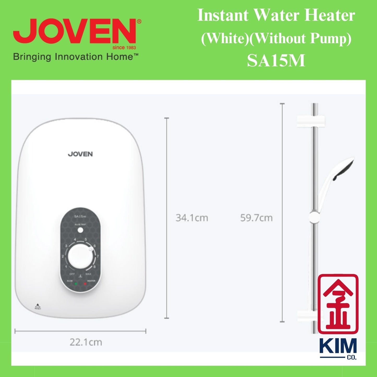 Joven Instant Water Heater Without Pump (SA15M) (White)