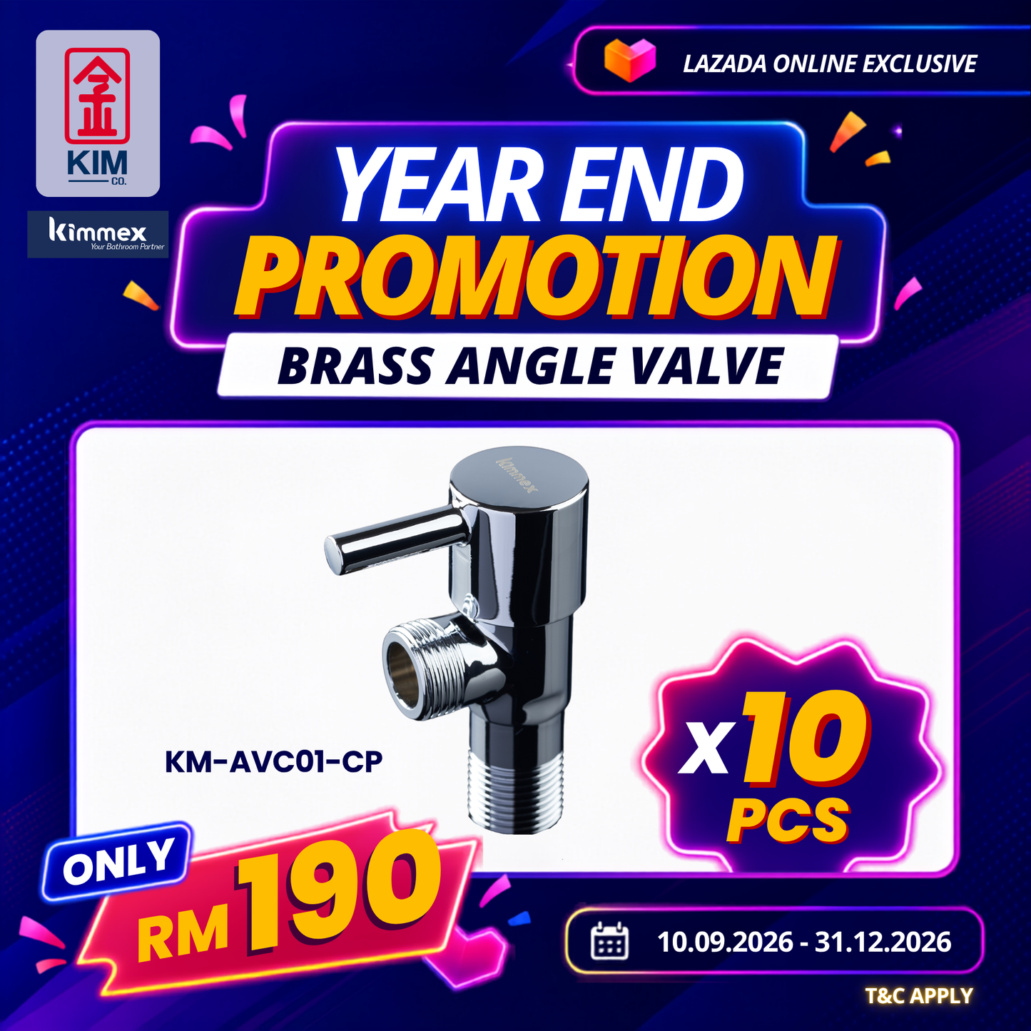 🔥𝐘𝐄𝐀𝐑 𝐄𝐍𝐃 𝐒𝐀𝐋𝐄𝐒🔥- kimmex Brass Chrome Angle Valve Set (10 Pcs)