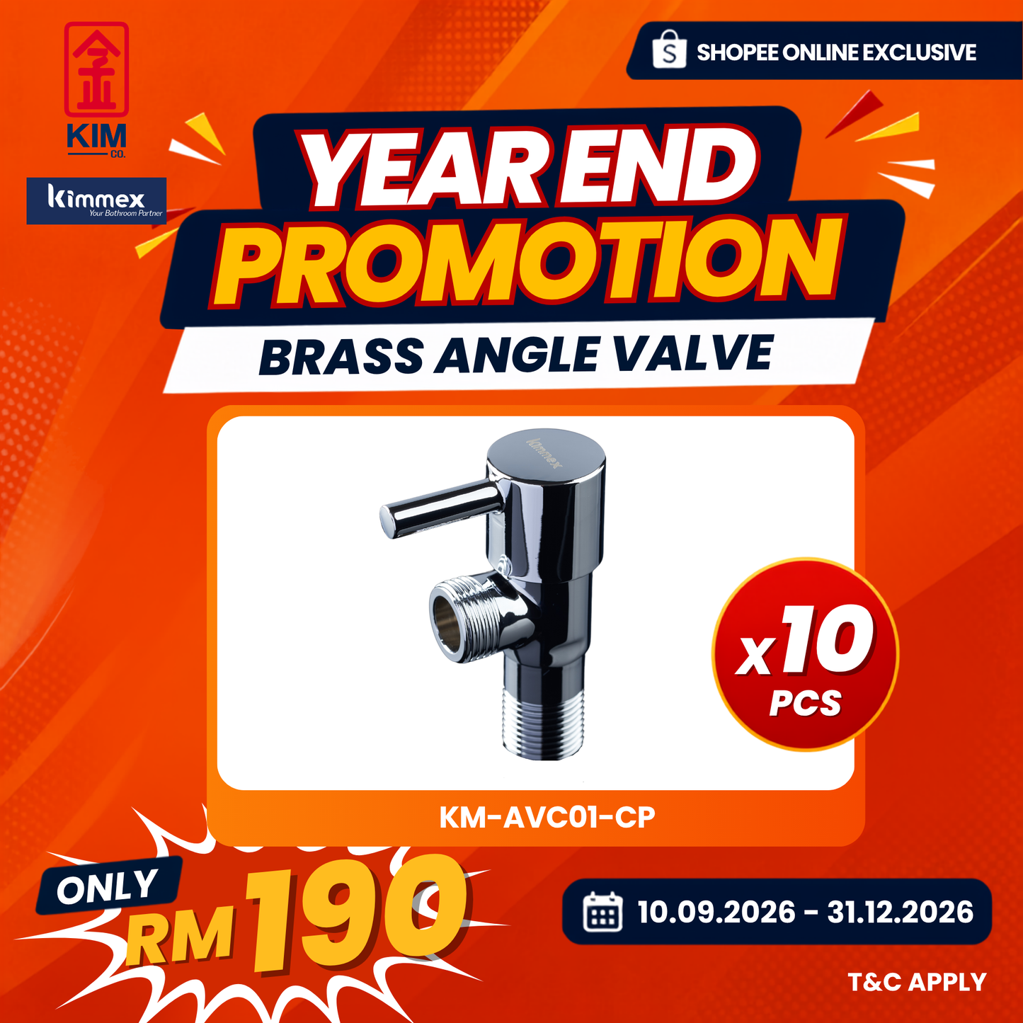 🔥𝐘𝐄𝐀𝐑 𝐄𝐍𝐃 𝐒𝐀𝐋𝐄𝐒🔥- kimmex Brass Chrome Angle Valve Set (10 Pcs)