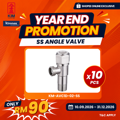 🔥𝐘𝐄𝐀𝐑 𝐄𝐍𝐃 𝐒𝐀𝐋𝐄𝐒🔥- kimmex Stainless Steel 304 Angle Valve Set (10 Pcs)