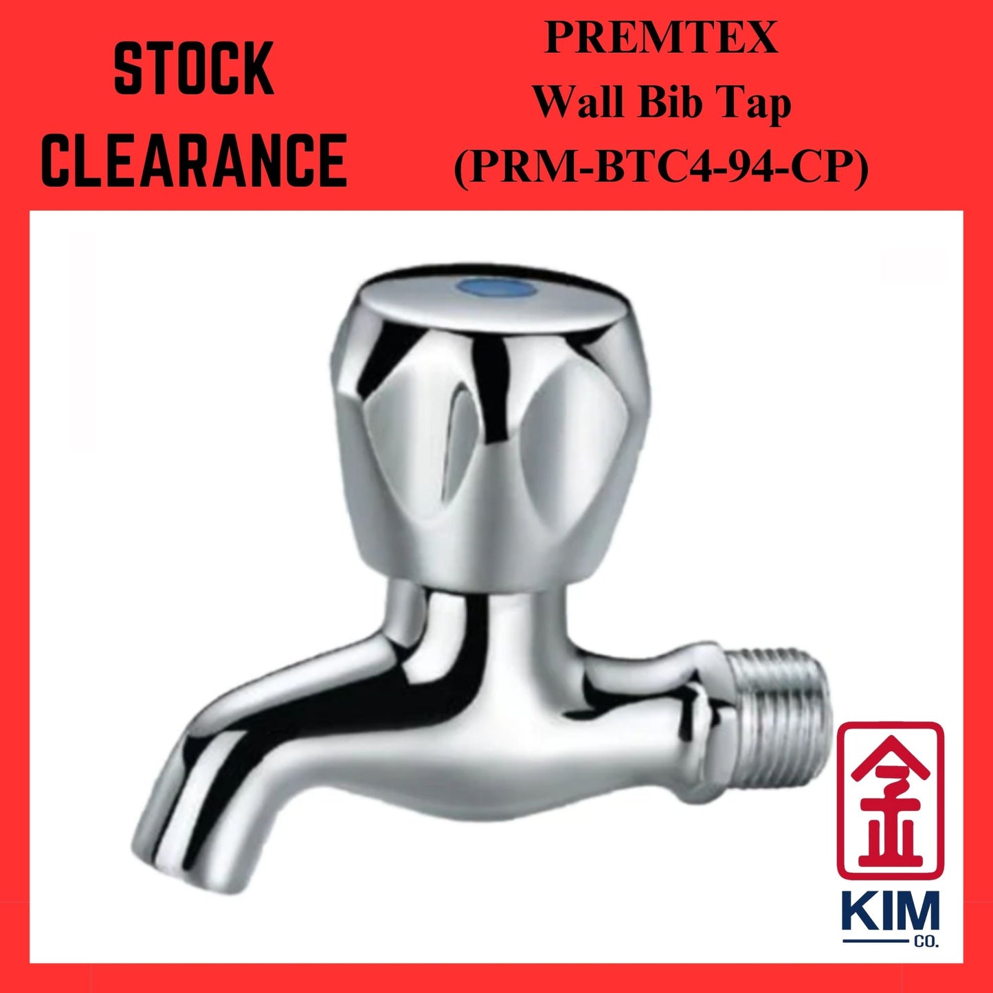 ( Stock Clearance ) Premtex Wall Bib Tap (PRM-BTC4-94-CP)