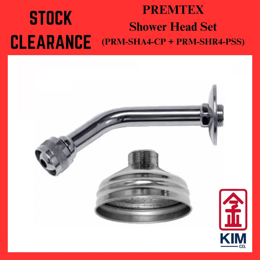 ( Stock Clearance ) Premtex Shower Arm Cw Shower head (PRM-SHA4-CP + PRM-SHR4-PSS)