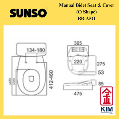 Sunso Manual Bidet Seat & Cover O Shape (BB-A5O)
