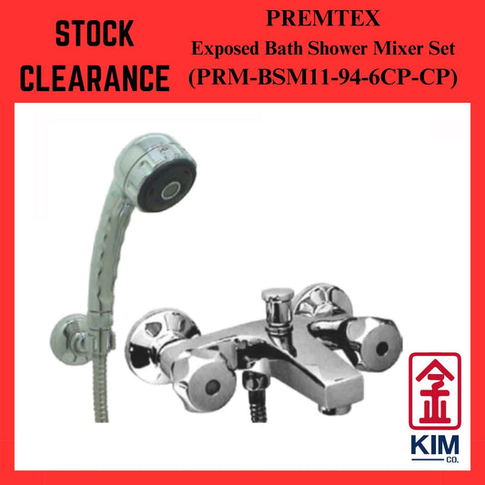 ( Stock Clearance ) Premtex Exposed Bath Shower Mixer With Hand Shower Set (PRM-BSM11-94-6CP-CP)