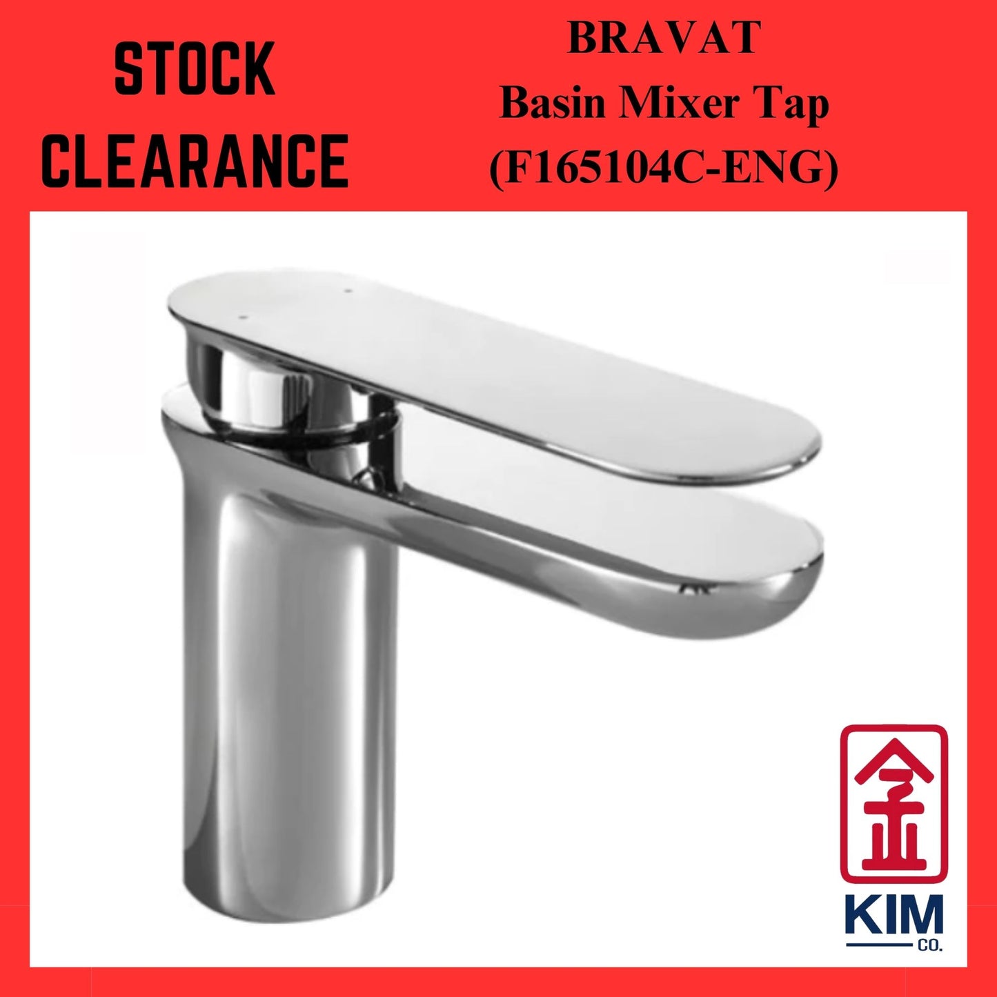 ( Stock Clearance ) Bravat Gina Basin Mixer Cw Pop Up Waste (F165104C-ENG)