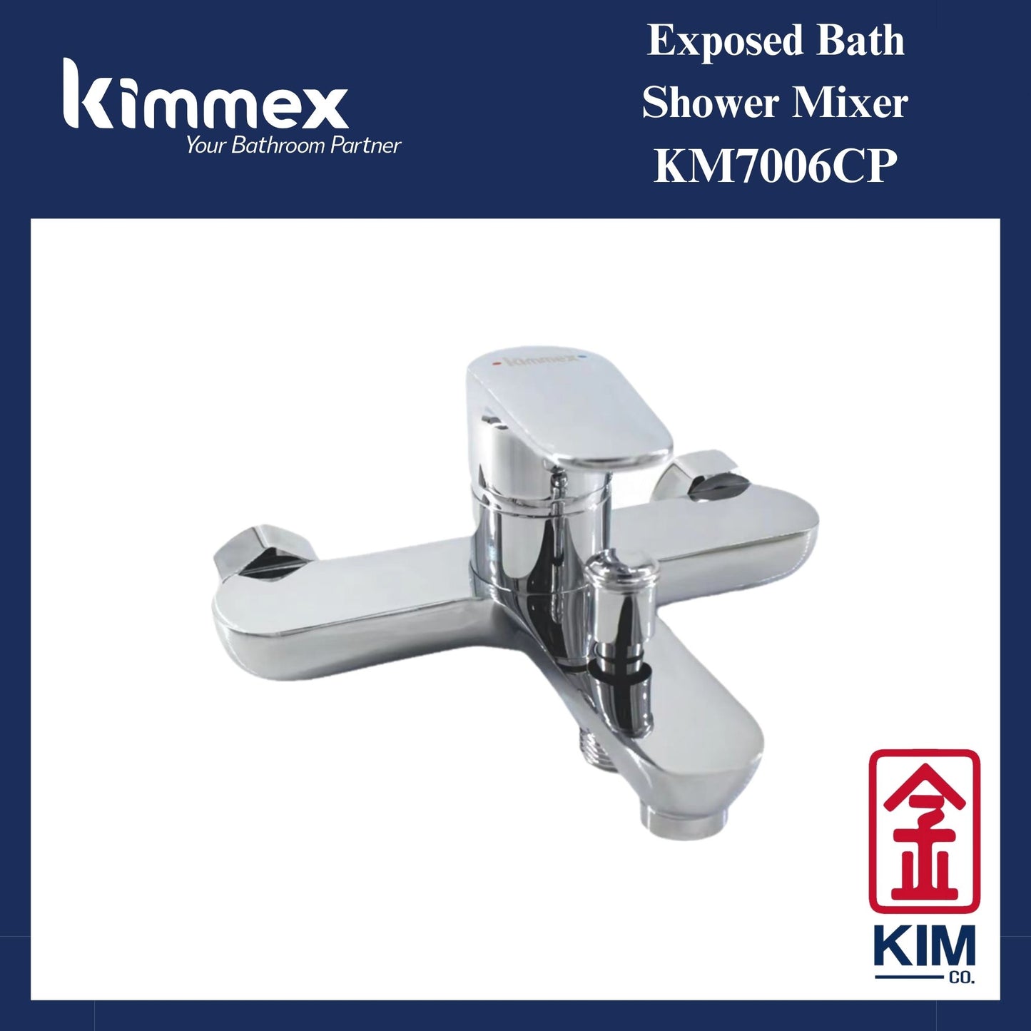 kimmex A Series Exposed Bath Shower Mixer Without Shower Kit (KM7006CP)