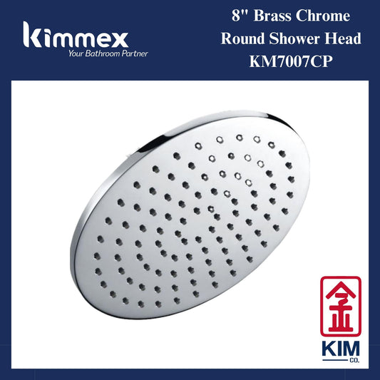 kimmex Brass Chrome Round Shower Head (200mm & 250mm) (KM7007CP & KM7008CP)