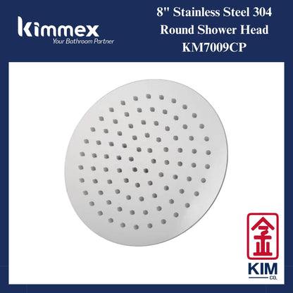 kimmex Stainless Steel 304 Round Shower Head (200mm & 250mm) (KM7009CP & KM7010CP)