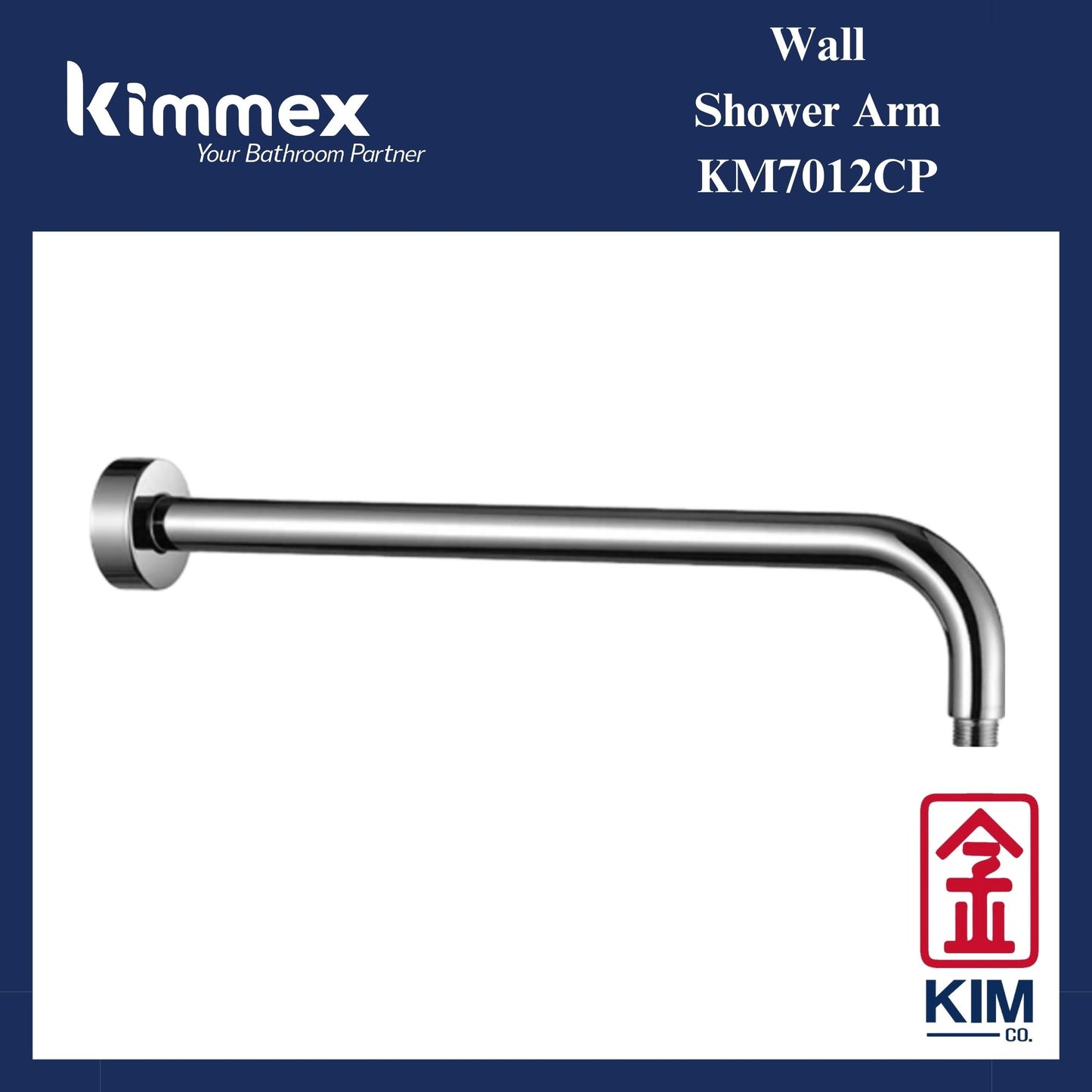 kimmex Stainless Steel 304 Shower Arm (400mm) (KM7012CP)