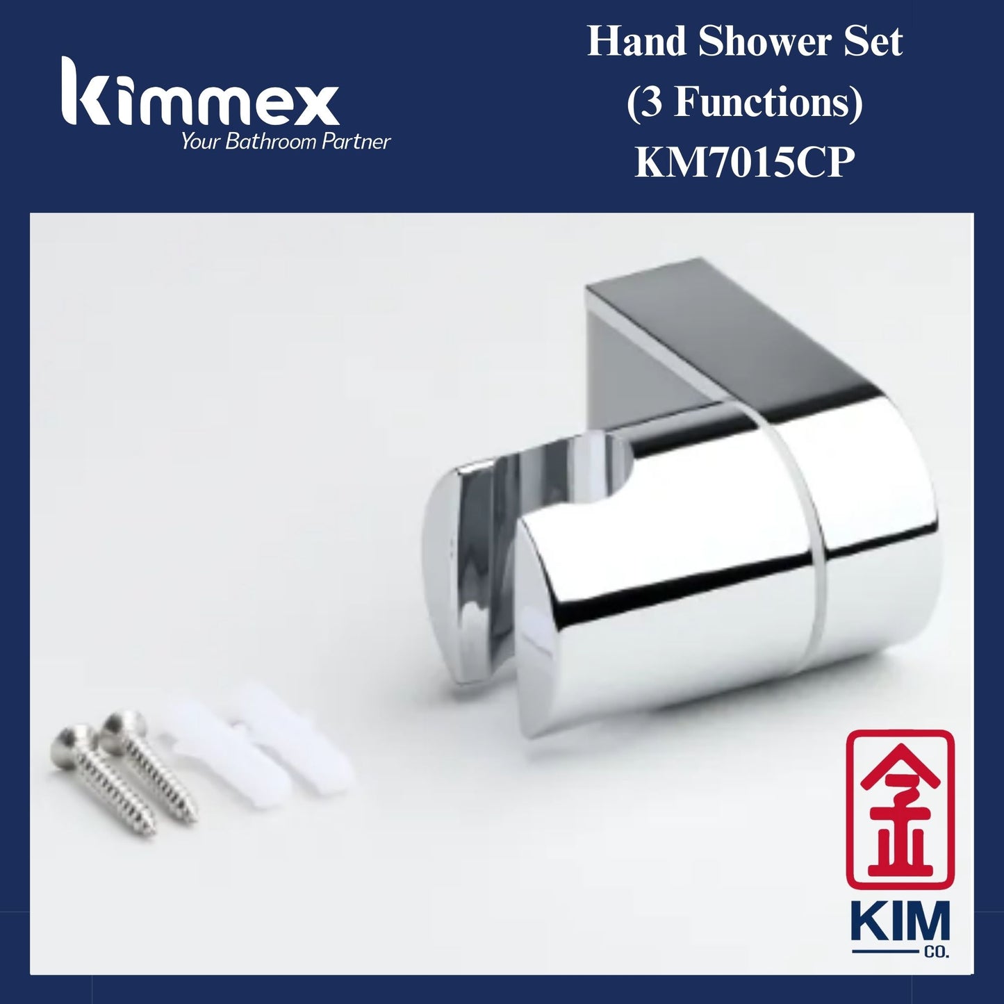 kimmex Hand Shower Set With 1.5m Shower Hose (KM7015CP) (3 Functions)