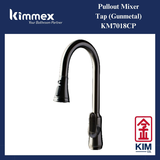 kimmex Deck Mounted Pull Out Kitchen Sink Mixer Tap (GunMetal) (KM7018CP)