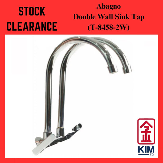 ( Stock Clearance ) Abagno Wall Mounted Double Kitchen Sink Tap (T-8458-2W)