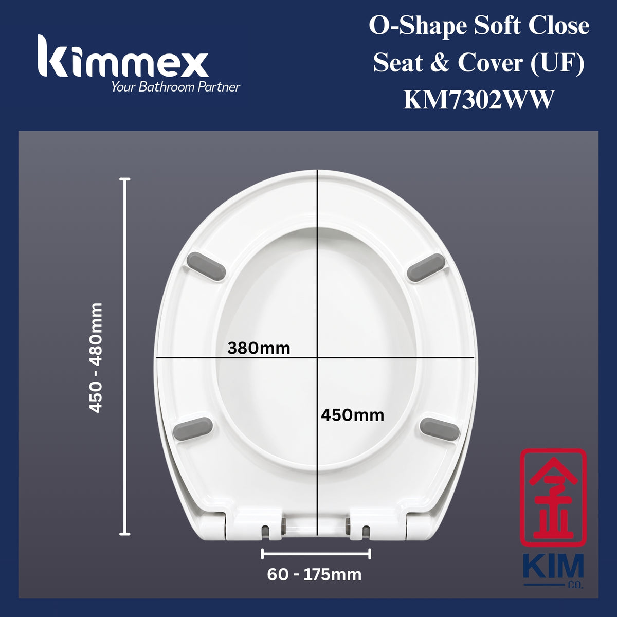 kimmex O-Shape Soft Close Seat & Cover (UF) (KM7302WW)