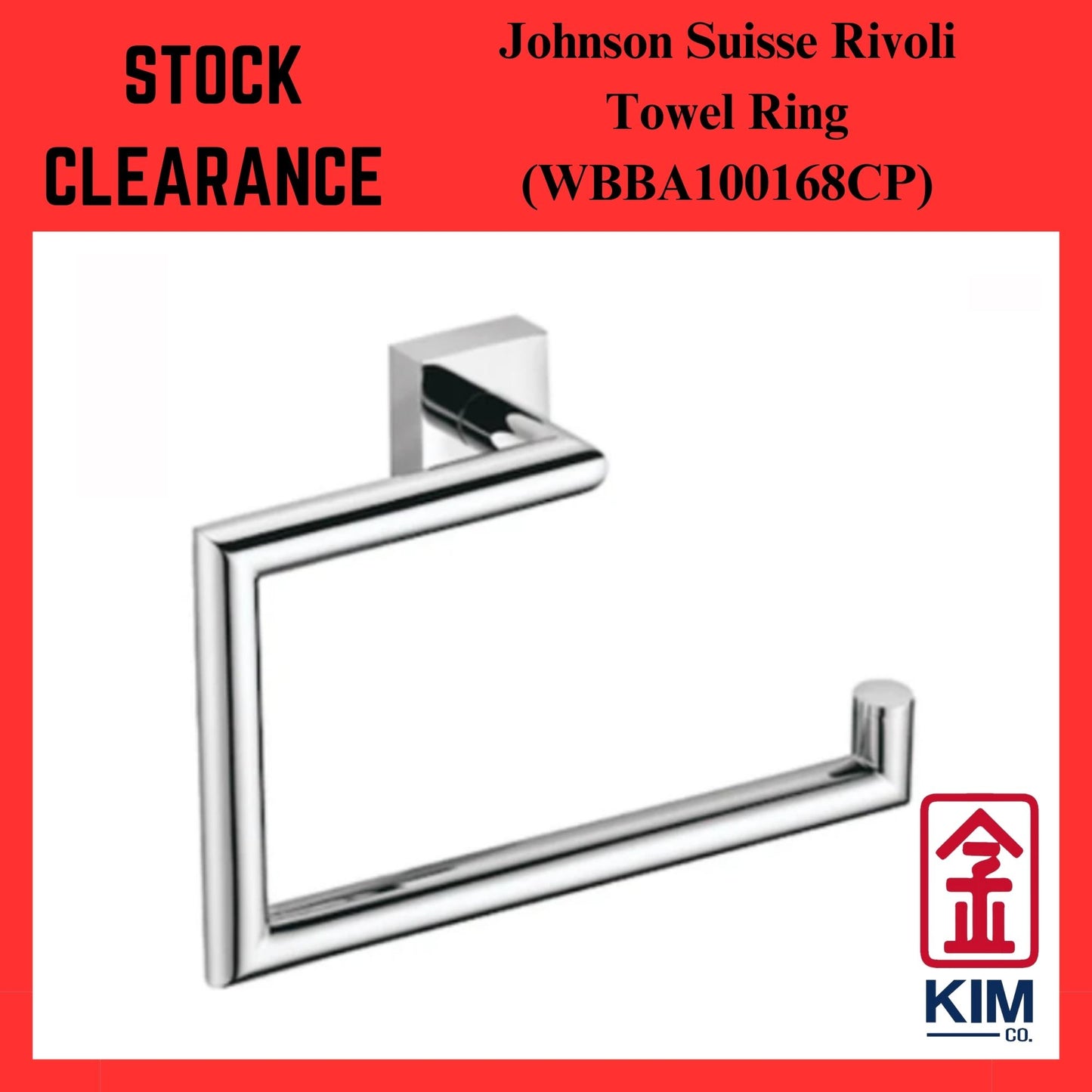 ( Stock Clearance ) Johnson Suisse Rivoli Towel Ring (WBBA100168CP)