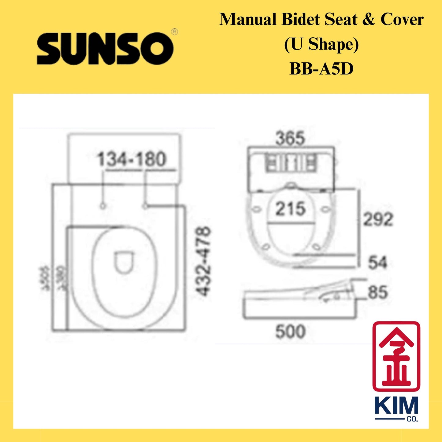 Sunso Manual Bidet Seat & Cover D Shape (BB-A5D)